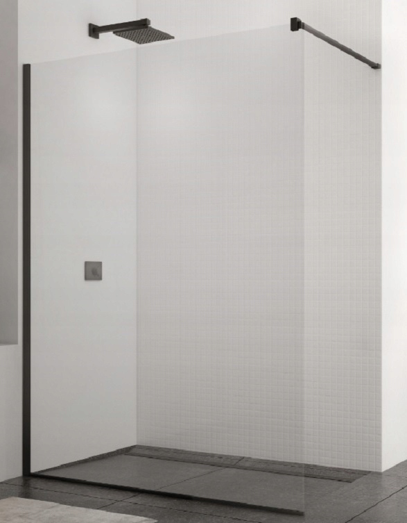 Sprchová zástena - Sanswiss Easy Wall Walk-in 130 cm čierna rohož