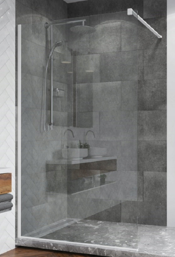 Sprchová zástena - Sanswiss Wall-In Walk-in 100 cm Biela rohož+držiak