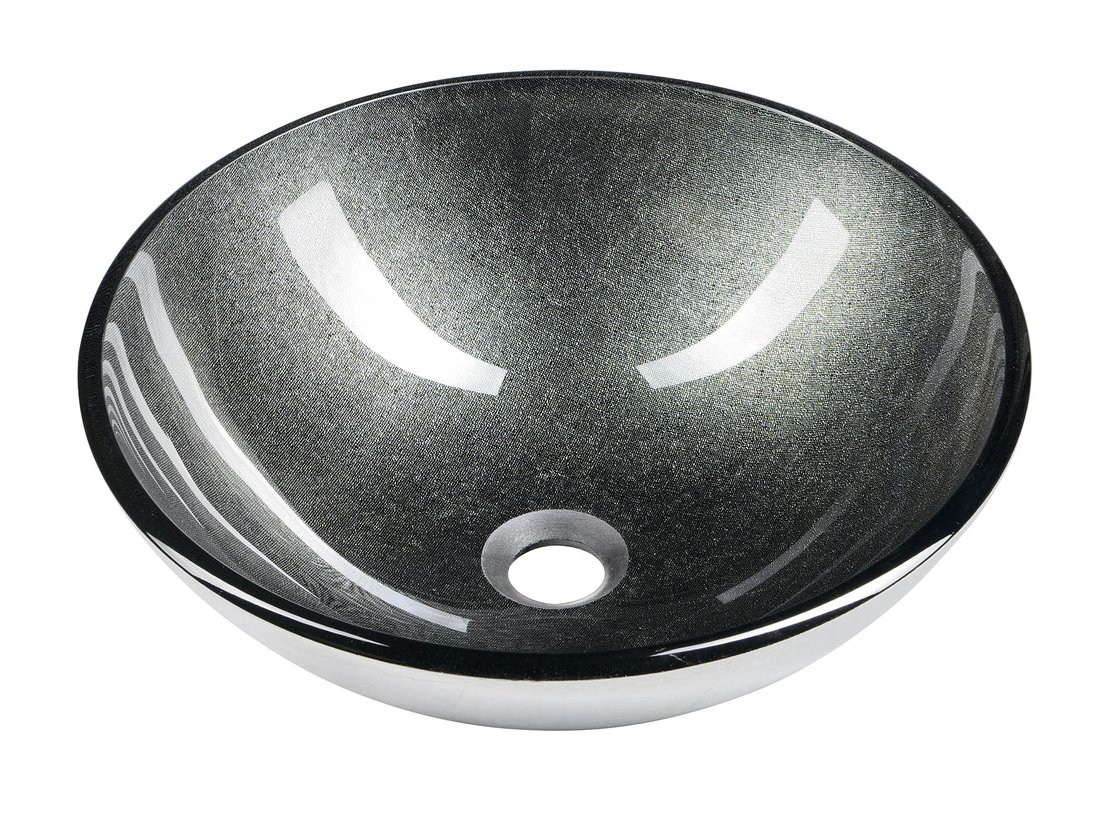 Umývadlo - Sklenený Sklenený umývadlo, priemer 42 cm, metalíza