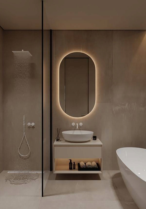 Krásne oválne zrkadlo s LED 110x60