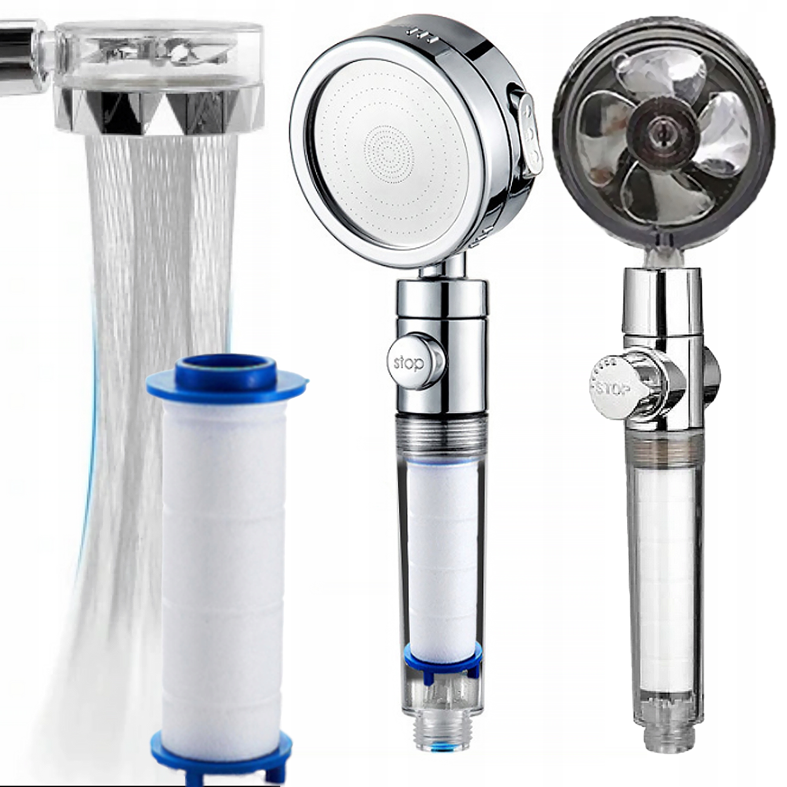 Sprchová hlavica - Turbo sprcha Eco filter ventilátor