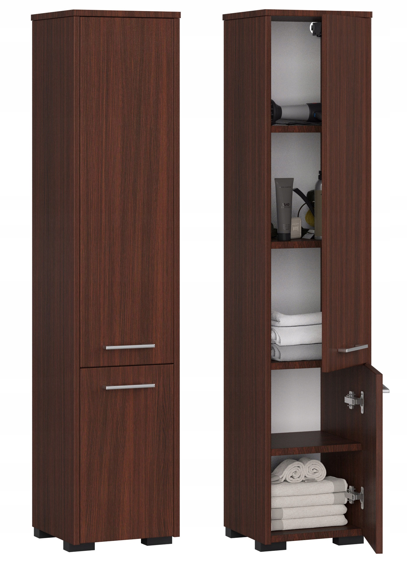 Kúpelňová skrinka - Kúpeľňová skrinka POST regál FIN 2D 30 cm WENGE