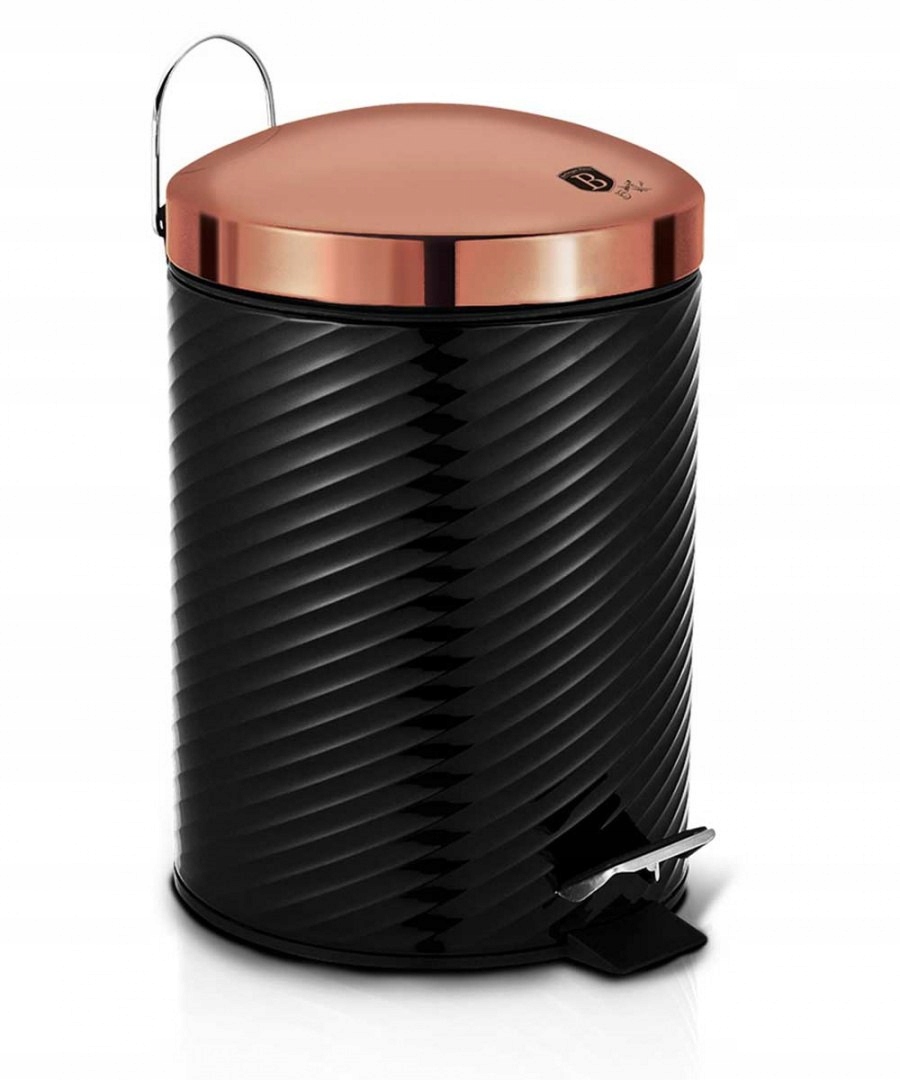 Odpadkový kôš do kúpelne - Oceľový odpadový kôš 12 l Berlinger Black Rose
