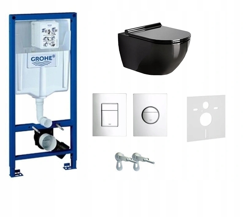 Podomietkový WC modul -  Grohe čerstvý rám + misa rmless, doska, tlačidlo