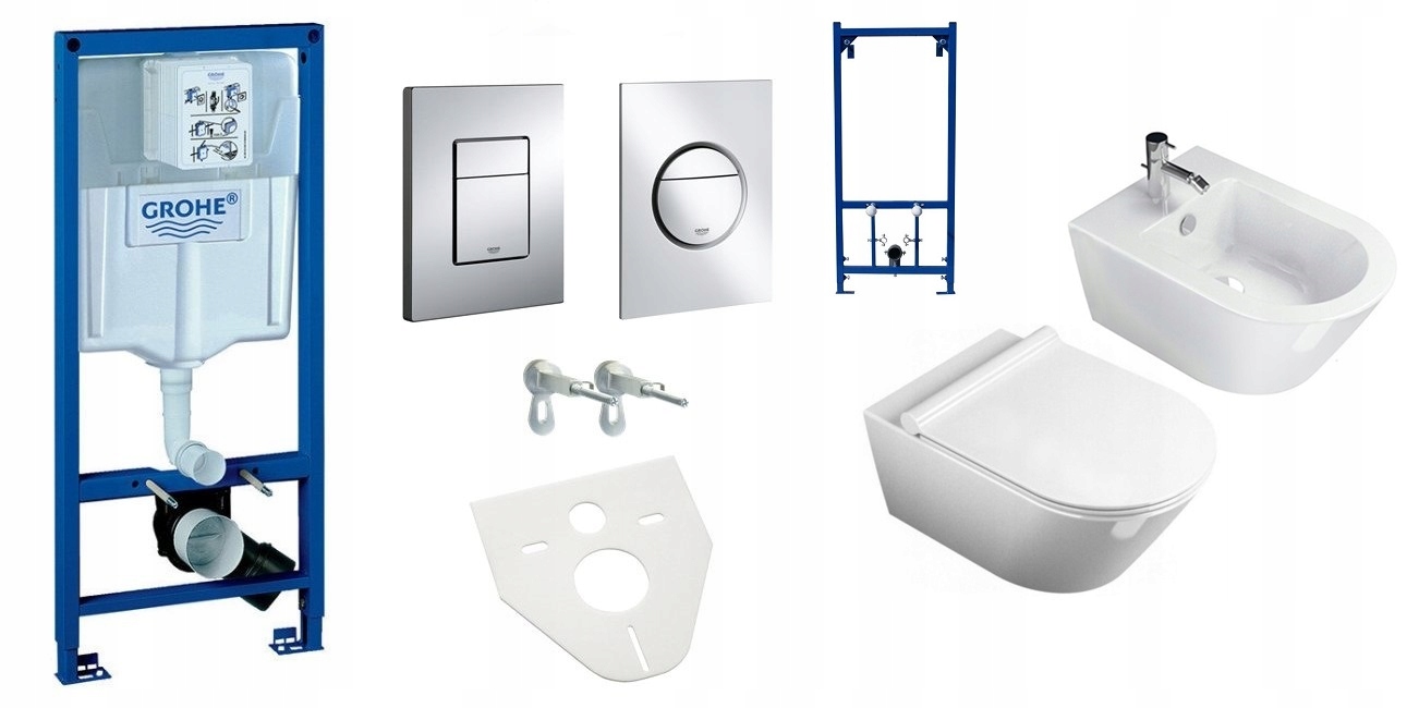 FRAME + GROHE BOWL BIDET + + + BATTERY RACK vyčkávať