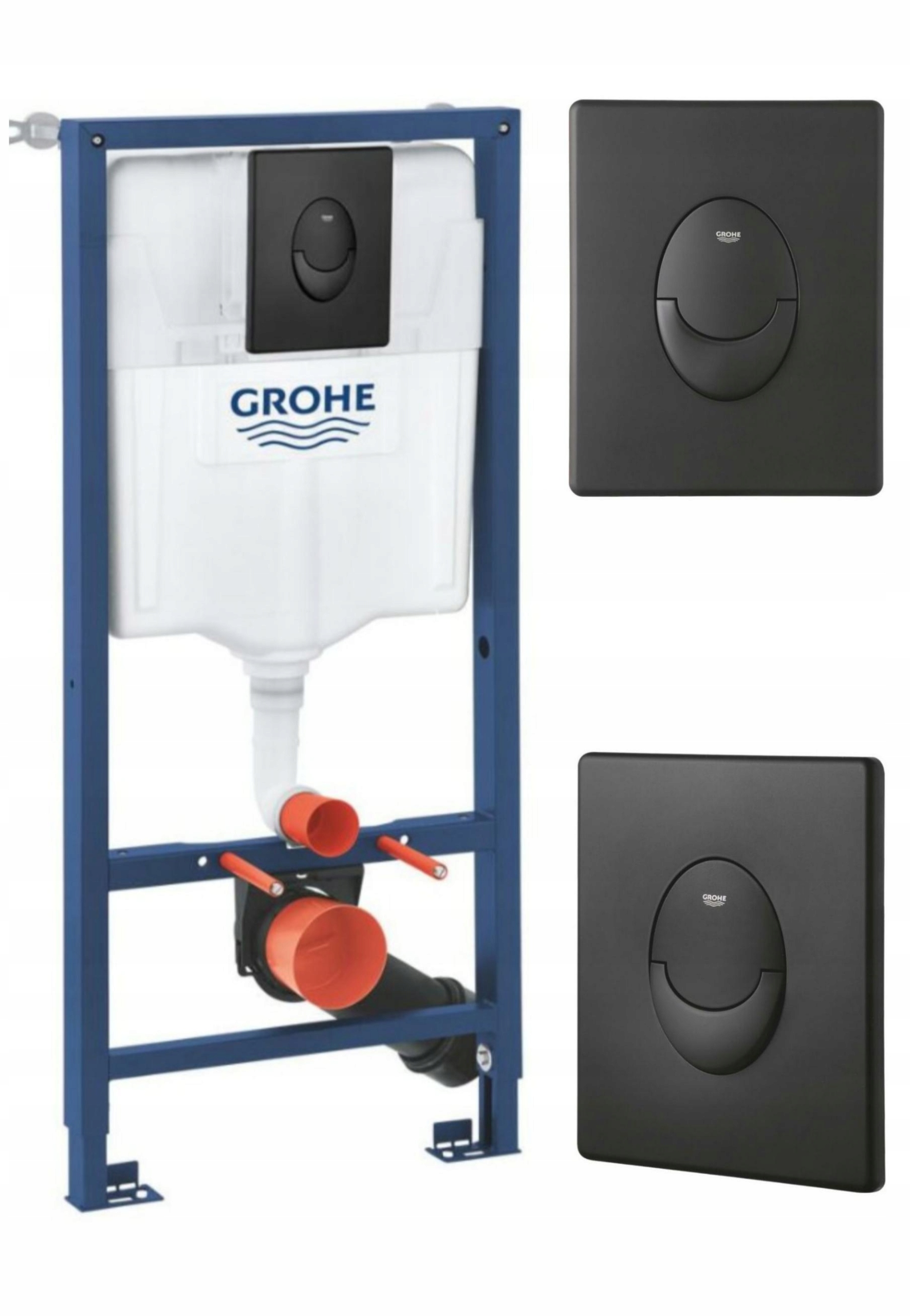 Podomietkový WC modul -  WC Grohe Rapid Solido Frame 3in1 čierne tlačidlo