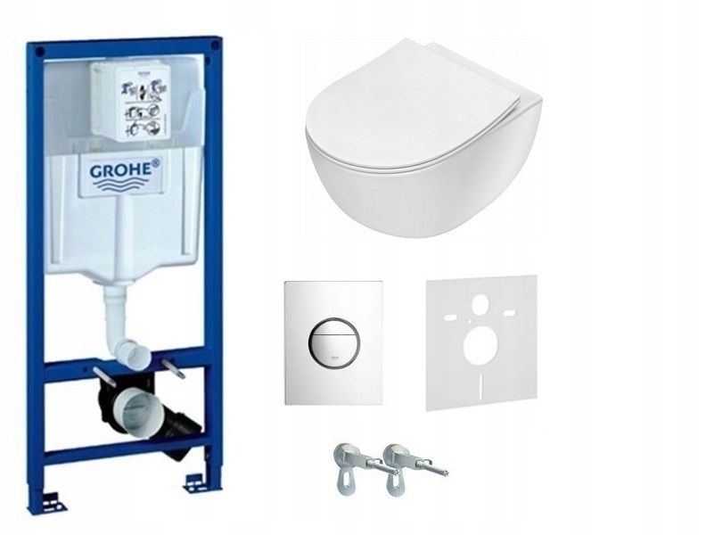 Podomietkový WC modul -  Grohe Plug -in toaletný rámec+ misa Rimless Deante