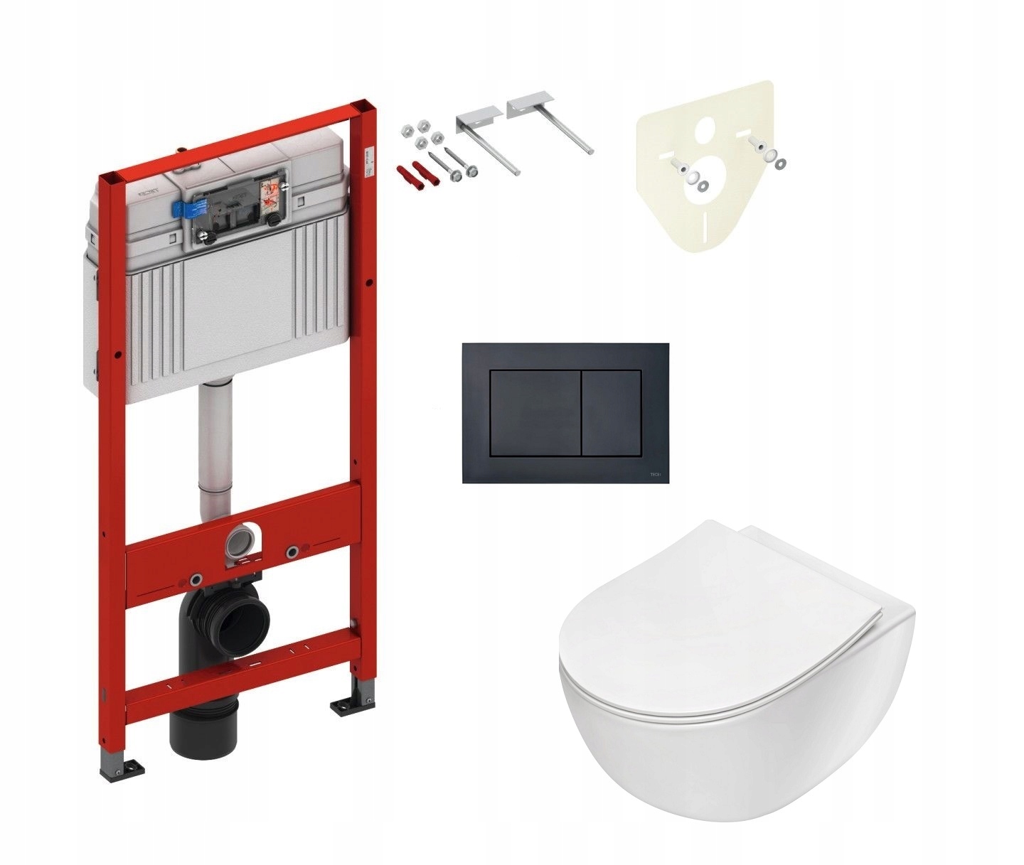 Podomietkový WC modul -  WC Frame TECE BLACK BLONT+MISA RIMLOSS DEANTE
