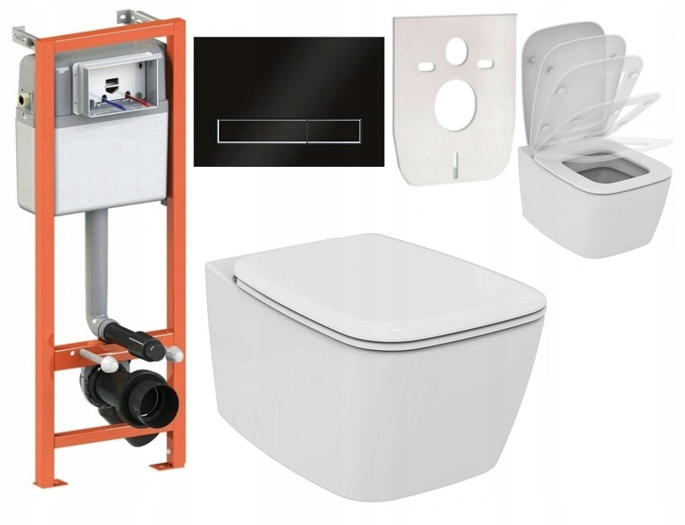 WC misa - Vyplachovacia doska čierneho tlačidla + misa
