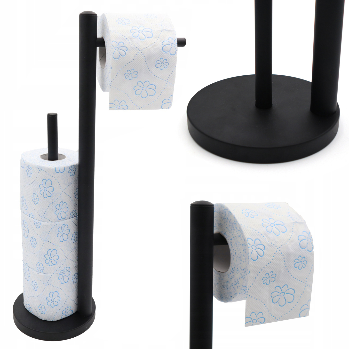 Držiak na toaletný papier - STUJAK Hanger toaletný papier podkrovie čierny kov