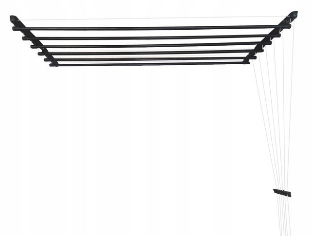 Sušiak na prádlo - Stropný sušička kúpeľňa balkón 6PR/180 cm čierna
