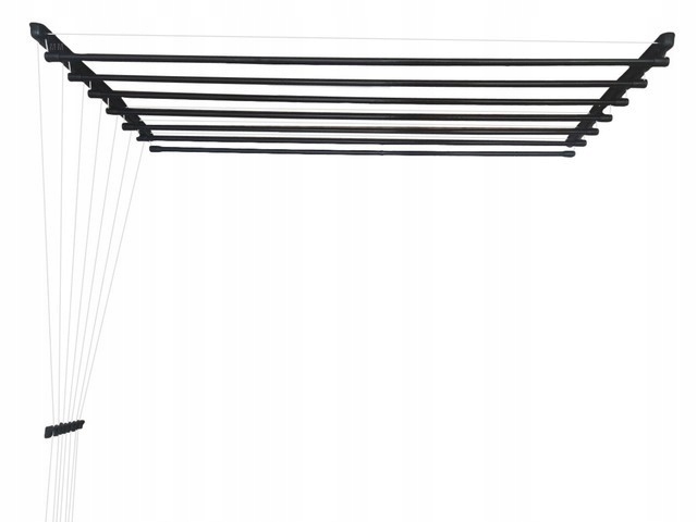 Sušiak na prádlo - Stropný sušičový balkón Balkón 7pr/120 cm čierny
