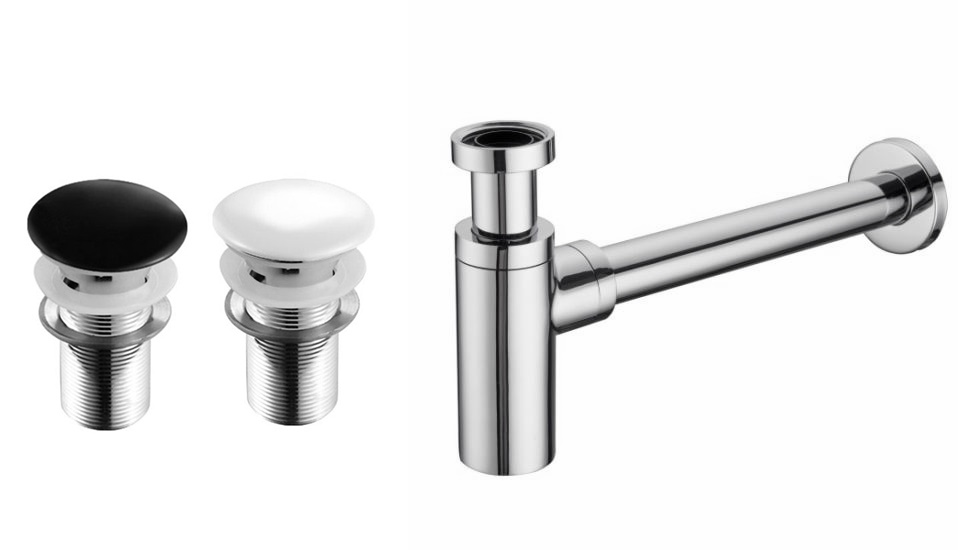 Umývadlo - Siphon + White / Black Keramic Cork Click-Klak