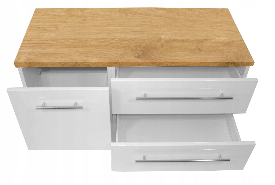 Kúpelňová skrinka - Kúpelňová skrinka pod umývadlom + dubový top! 100 CM!