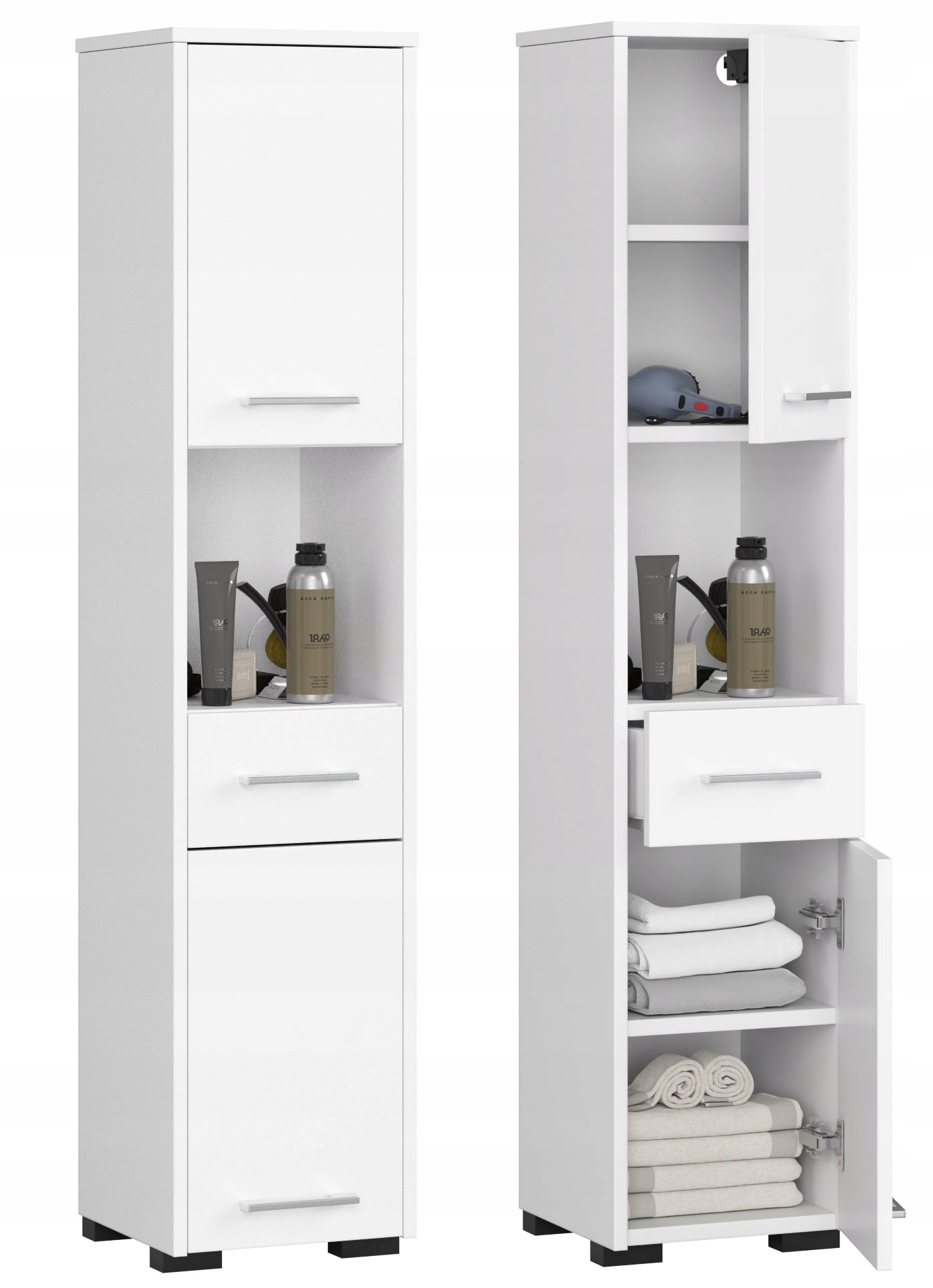 Kúpelňová skrinka - Kúpeľňová skrinka Rack FIN 2D 1S 1W 30cm biela