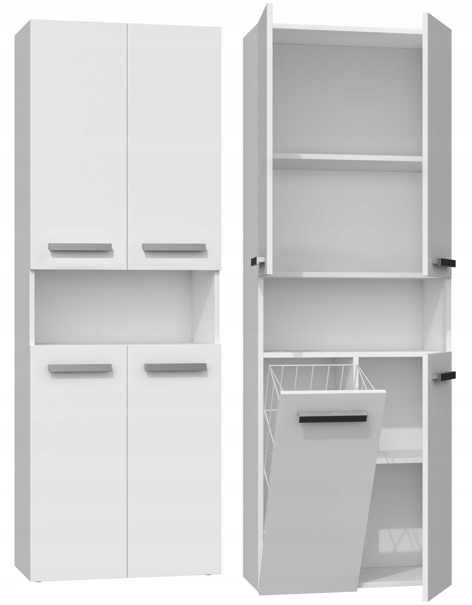 Kúpelňová skrinka - Rack skrinka Nel DK 1K Košík 60cm Biela