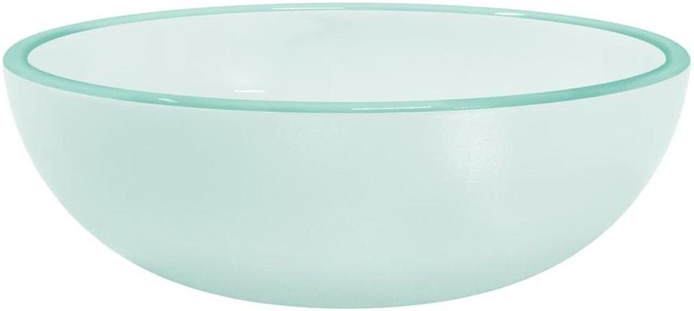 Asymetrické umývadlo -  Matné okrúhle sklo surové 35 x 12