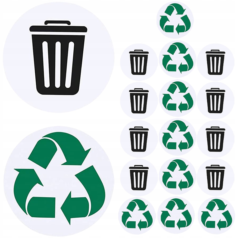 Odpadkový kôš do kúpelne - Samostatne recyklačné nálepky vonku