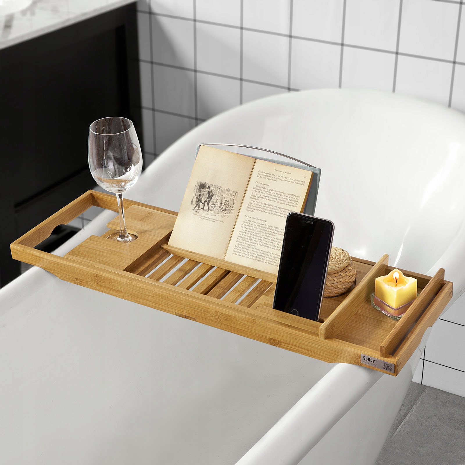Sobov FRG207-N Bamboo Bathshelf, Stretch