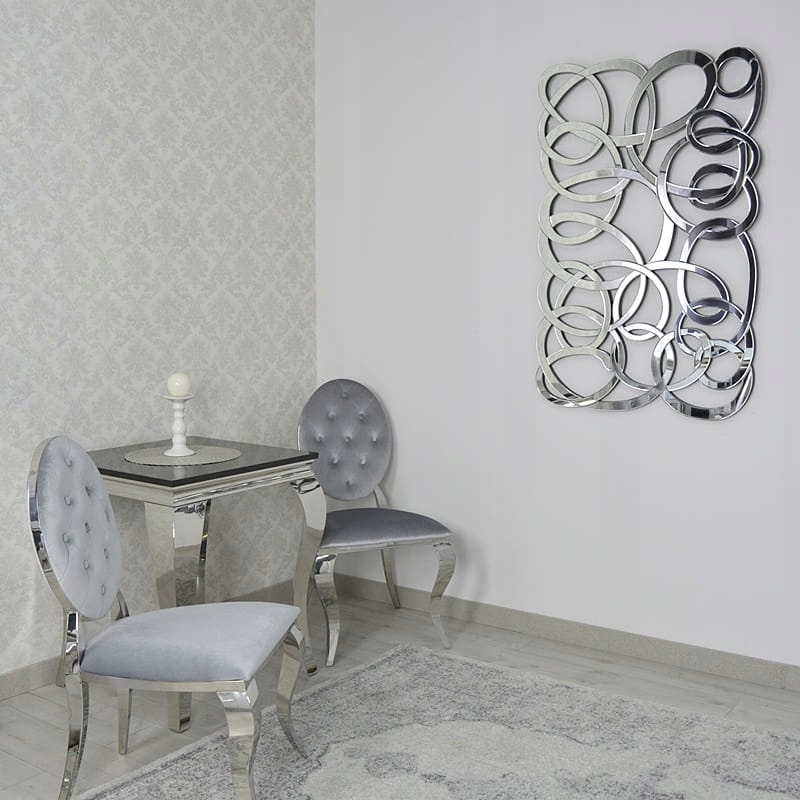 Strieborné obdĺžnikové zrkadlo 80x120 0503
