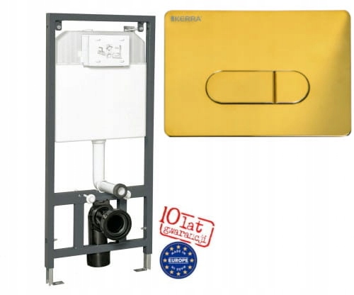 Podomietkový WC modul - WC K 50 Slim 115-139 X53 cm Rám +zlaté tlačidlo