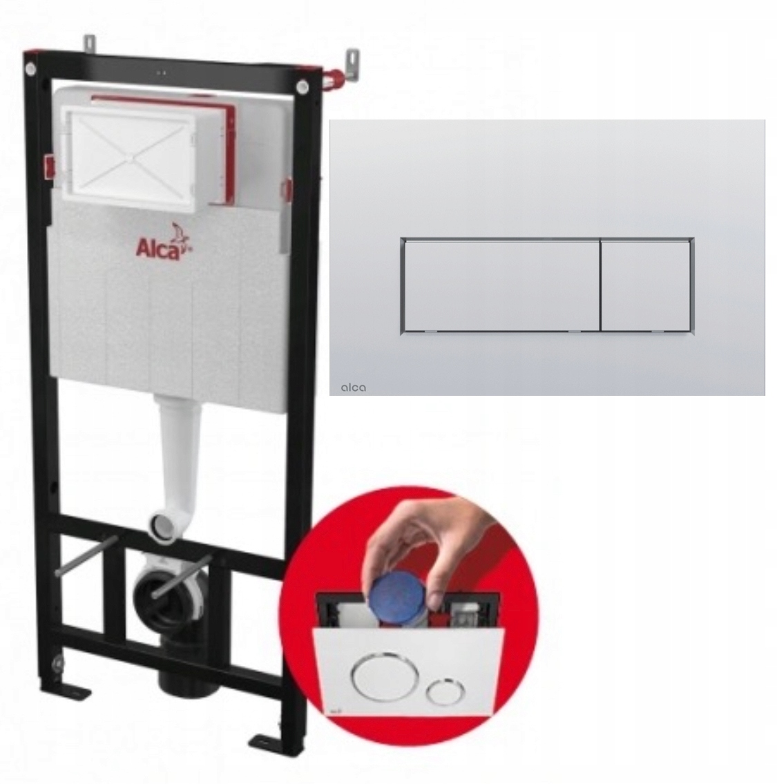 Podomietkový WC modul -  Rámček na toaletu Geberit Alca Chrome Mat Button