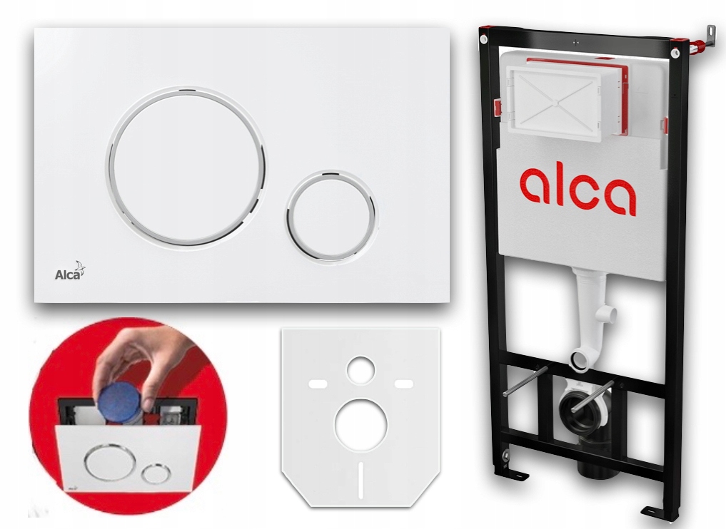 Podomietkový WC modul -  Rám toalety Geberit Alca White Gloss Chrome