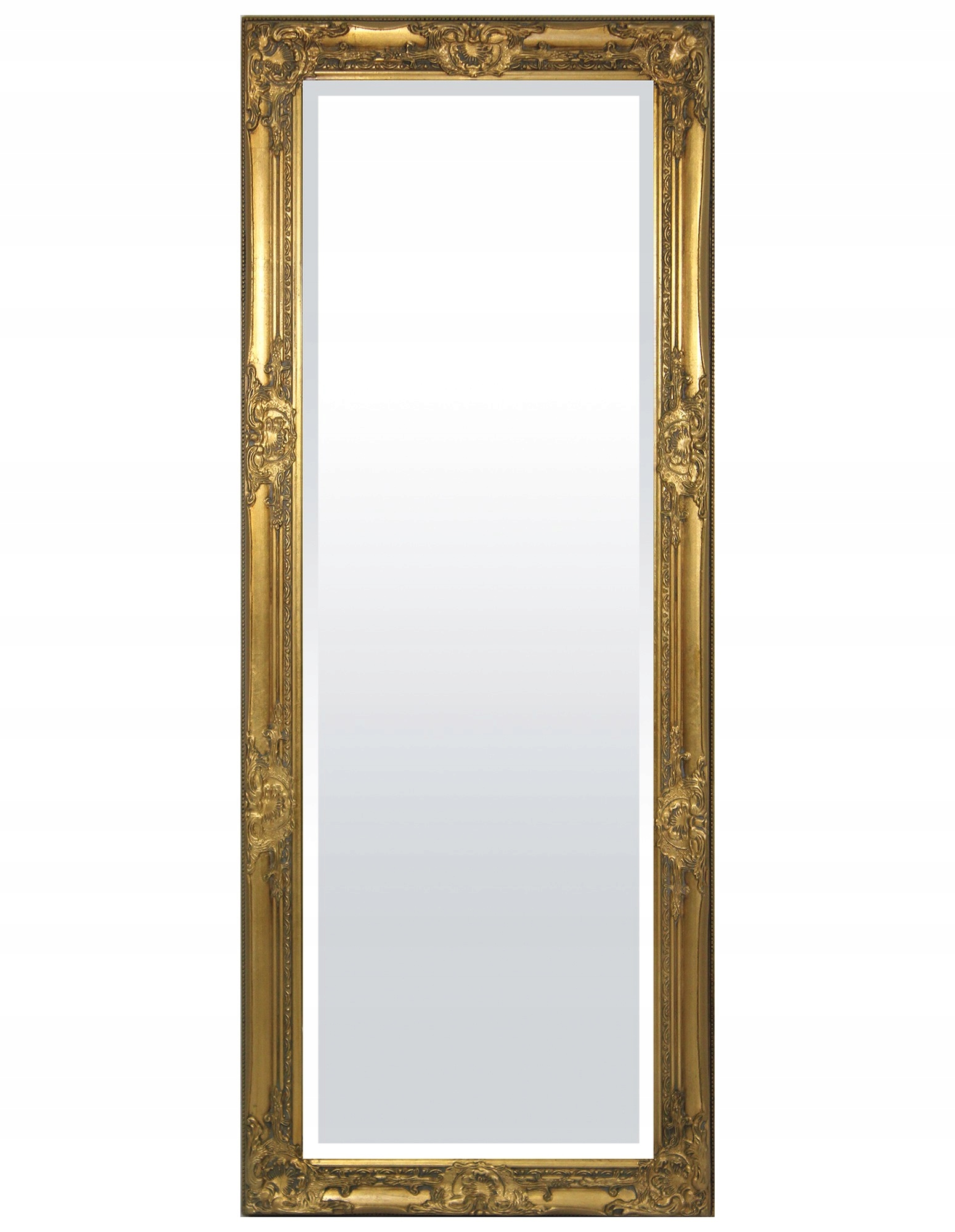 Štýlové zrkadlo v zlatom zdobenom ráme 132 cm