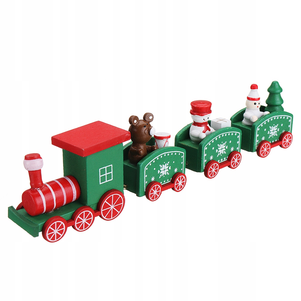 Vianočný drevený vlak santa claus Vianoce