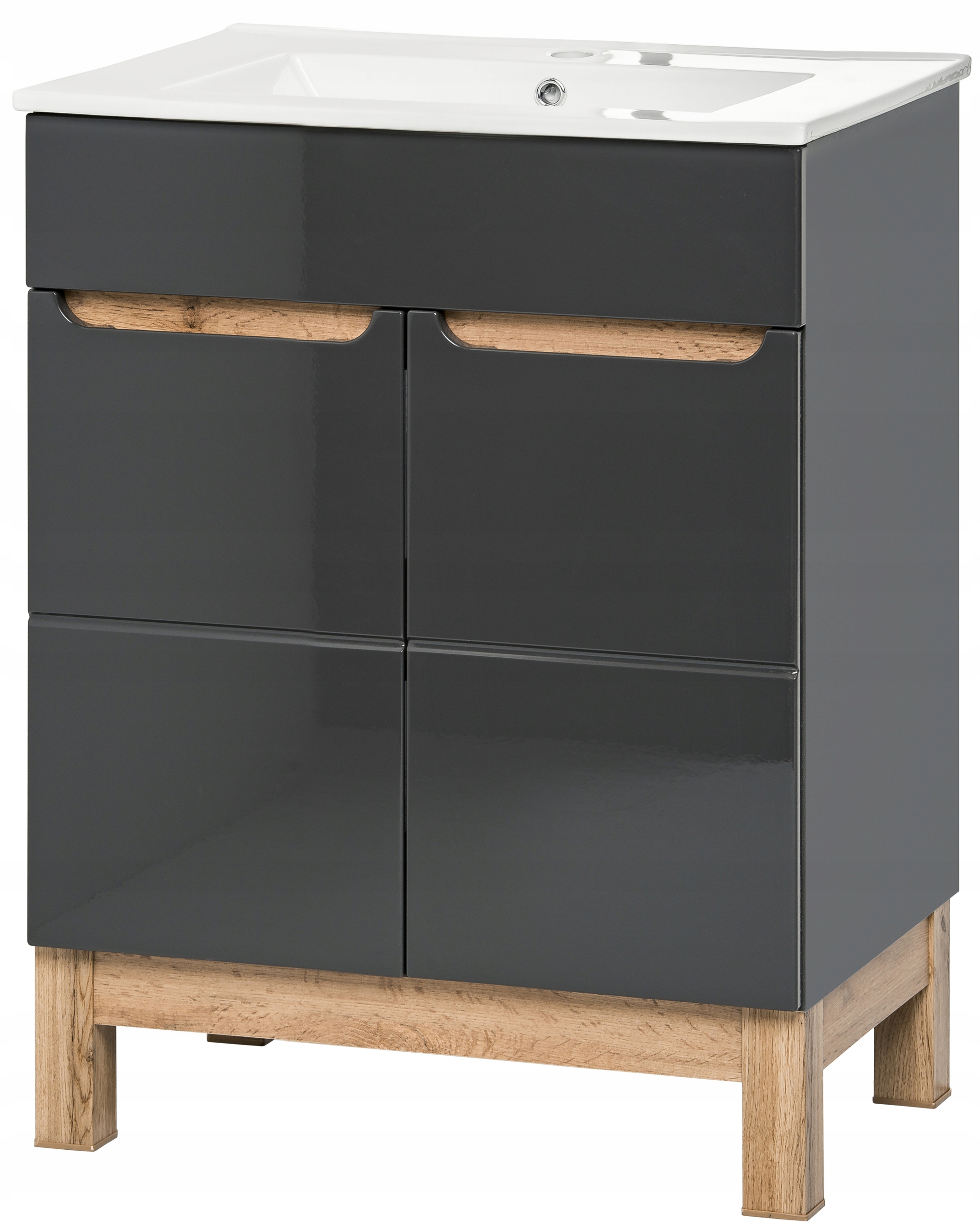 Kúpelňová skrinka - NELI GREY skrinka s umývadlom 60cm leskom