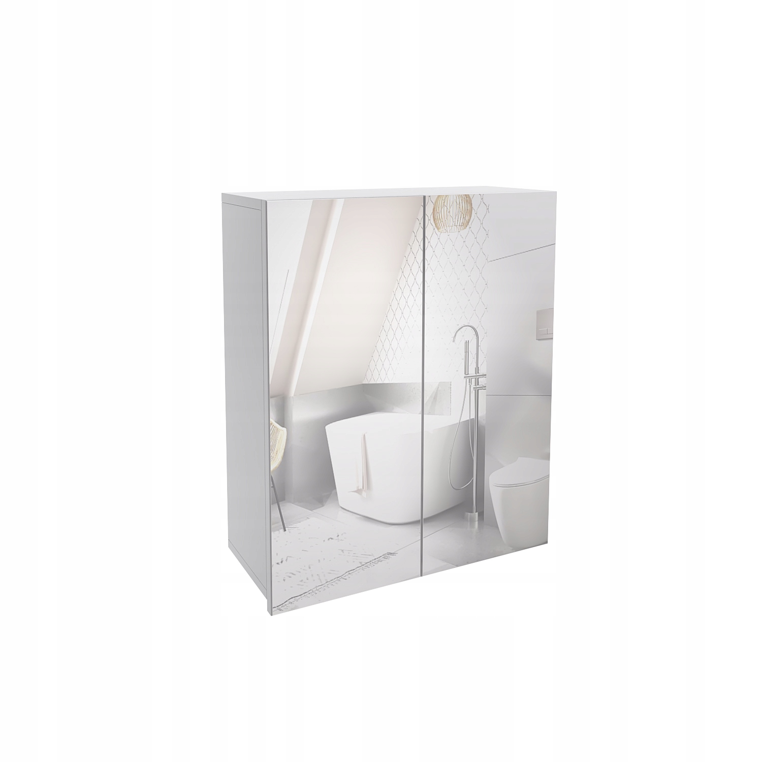 Kúpelňová skrinka - Skriňa so zrkadlom W8L 80 cm biela lesk