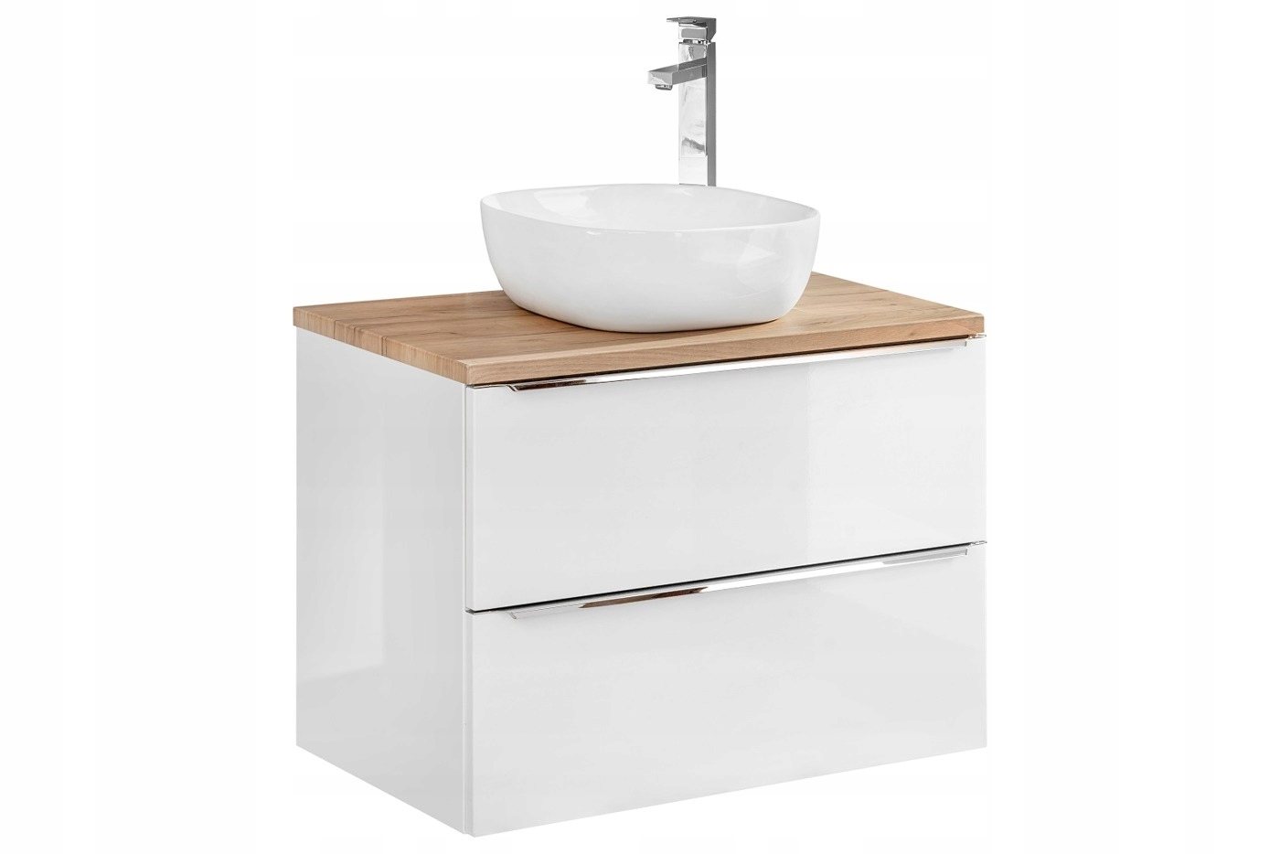 Kúpelňová skrinka - Závesné skrinky Capri biela s dubovou vrchole 60 cm