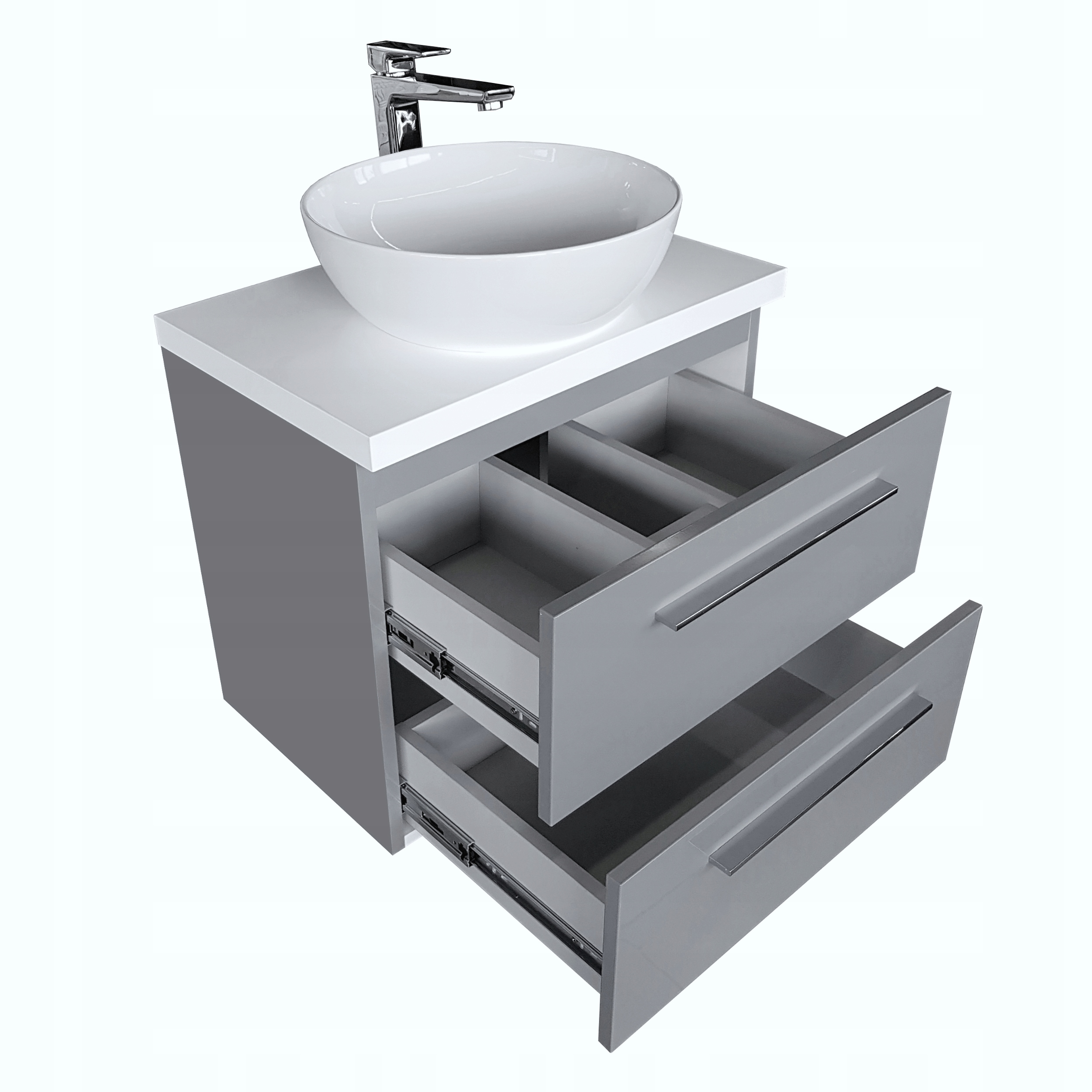 Kúpelňová skrinka - Skriňa s 50cm counter a oválnou úpravou
