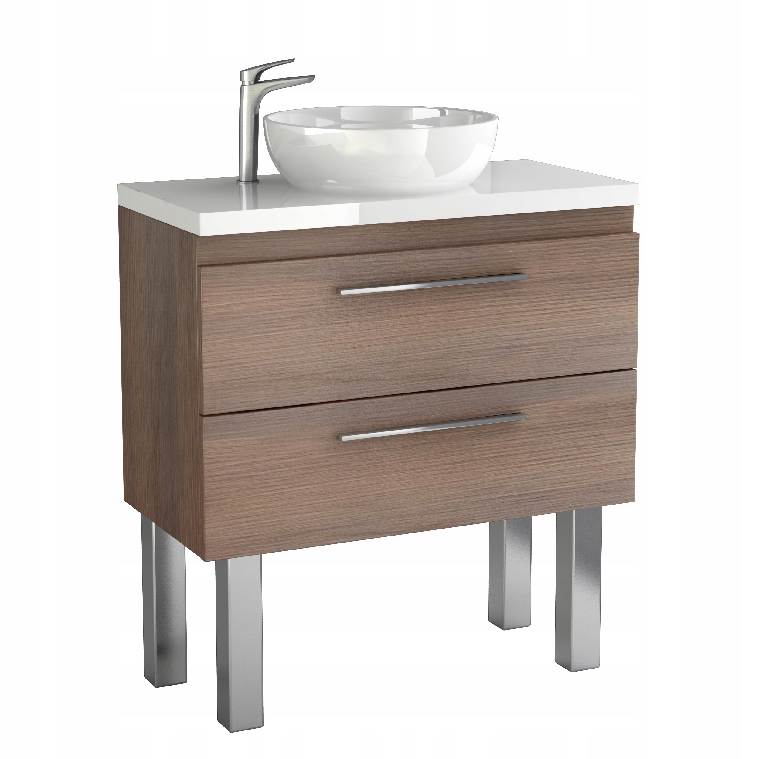Kúpelňová skrinka - Skriňa s TOP 80cm + Wafer Basin