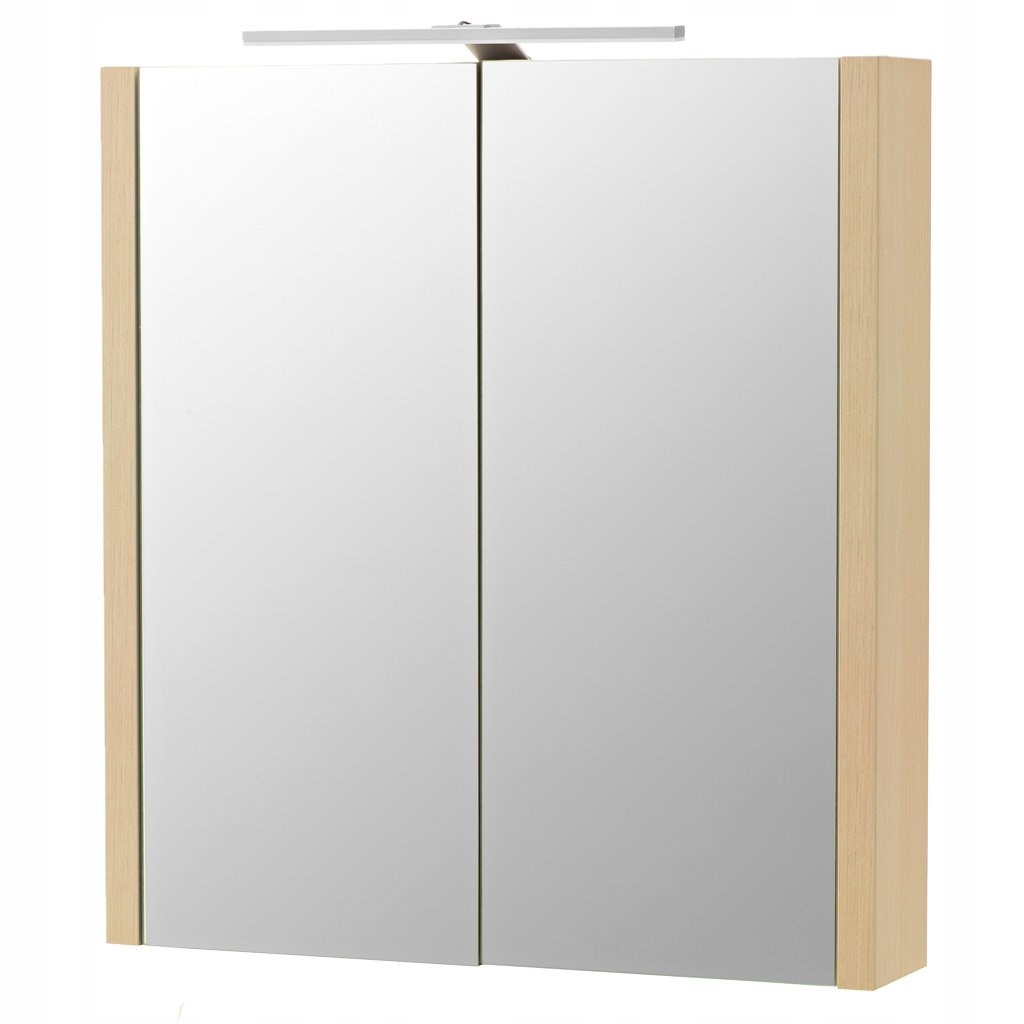 Kúpelňová skrinka - Lesk skrinka šírka 60 cm Ash s LED škripotom