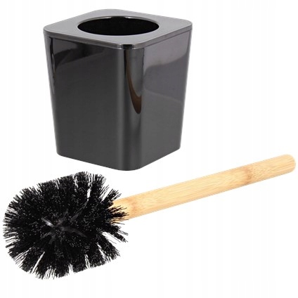 WC kefa - WC toaletná kefa čierna bambusová vysoká lesk