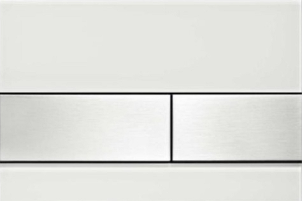 TECE Square Button Rinse Glass White Steel