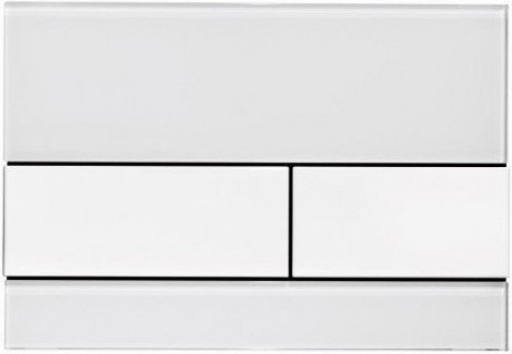 Splachovacie WC tlačítko -  TECE SQUARE GOUND OUT WHITE/Chrome Glass