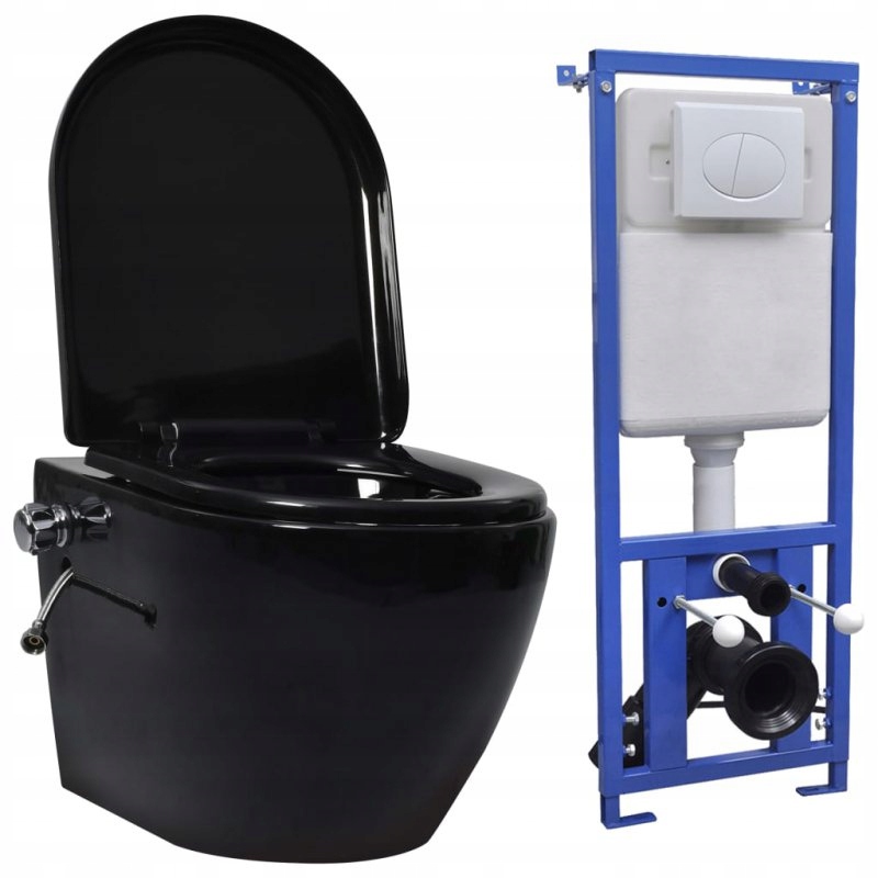 WC misa - Misa toaleta toalety zavesenie zaveseného čierneho+ rám