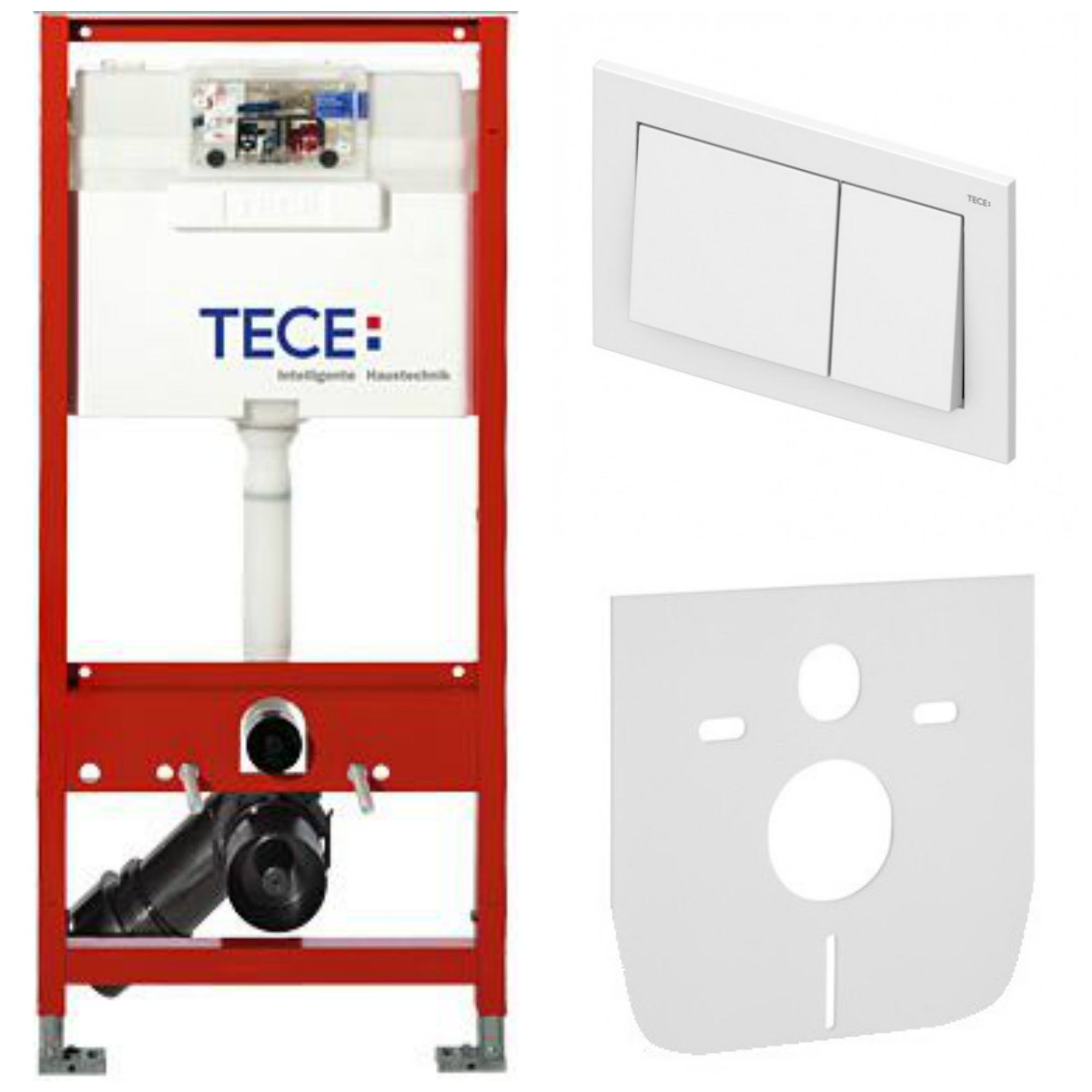 Podomietkový WC modul -  TECE WC Frame Square Button White Mat