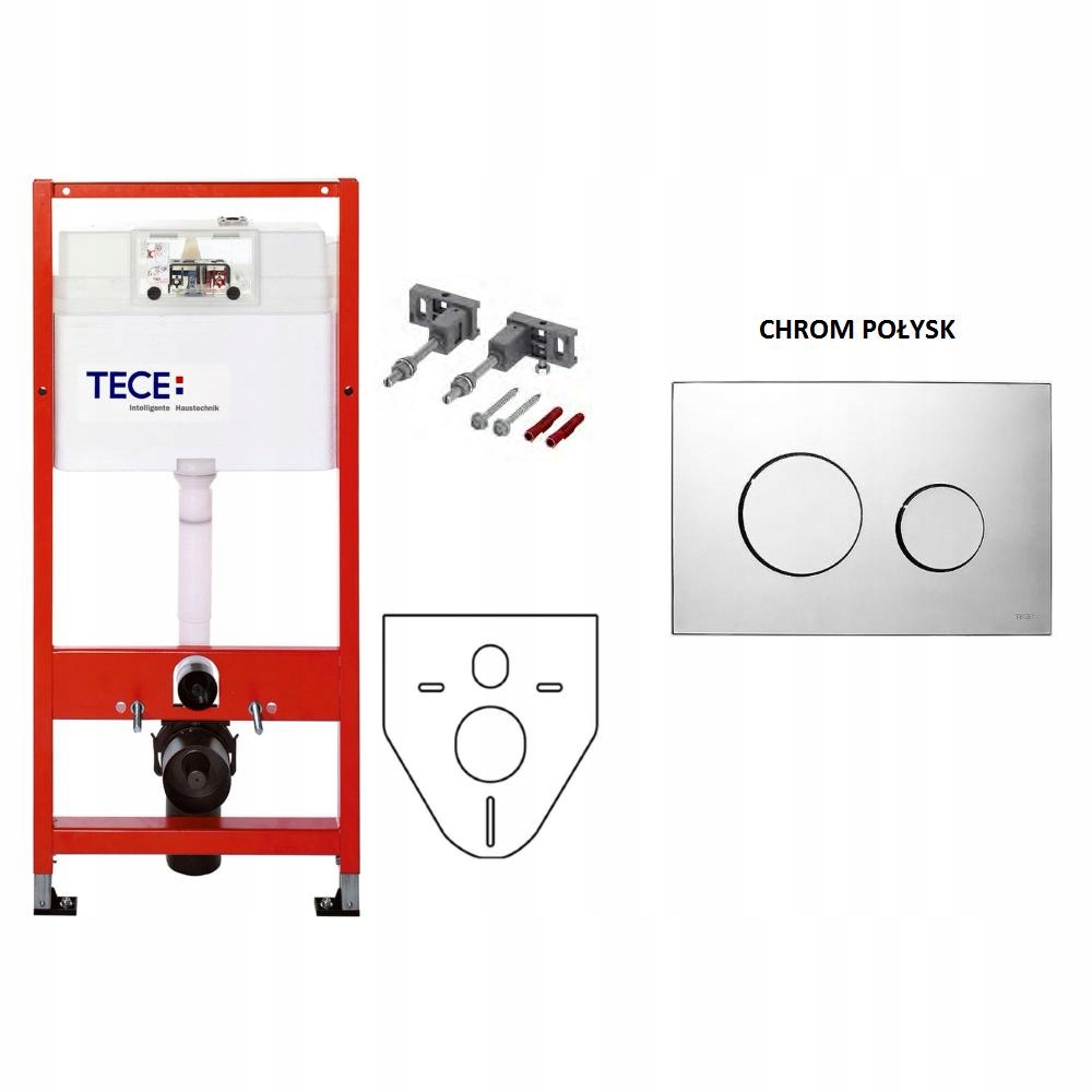 Podomietkový WC modul -  TECE 4W1 Set pre toaletnú misu+tlačidlo