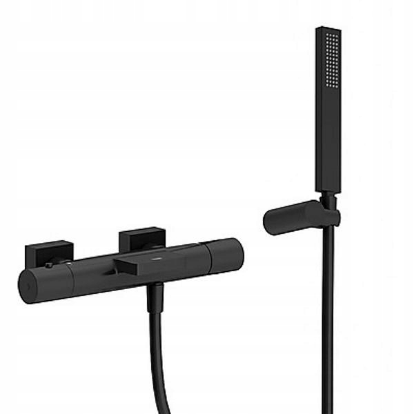 Vaňová batéria - Tres Batéria Bath Termostat Set Black Mat