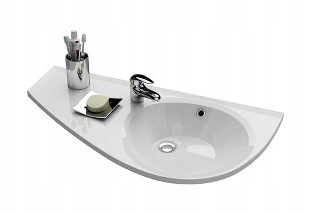 Asymetrické umývadlo -  Washbasin 85x45 cm ľavý biely Ravak avokádo