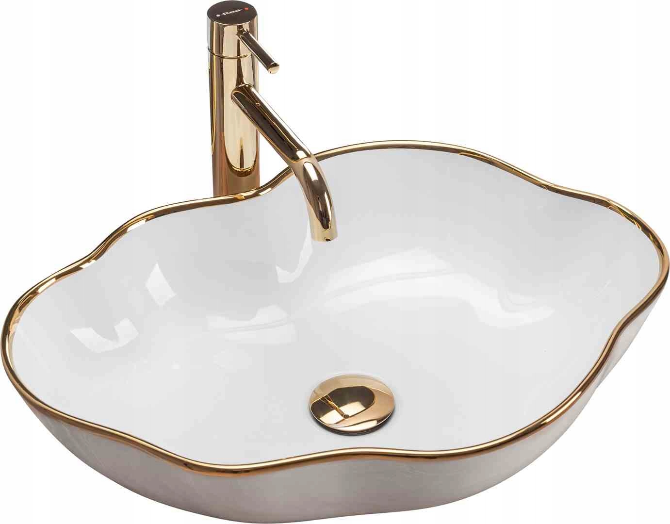 Asymetrické umývadlo -  Pearl Gold Edge Washbasin - Załlatowa