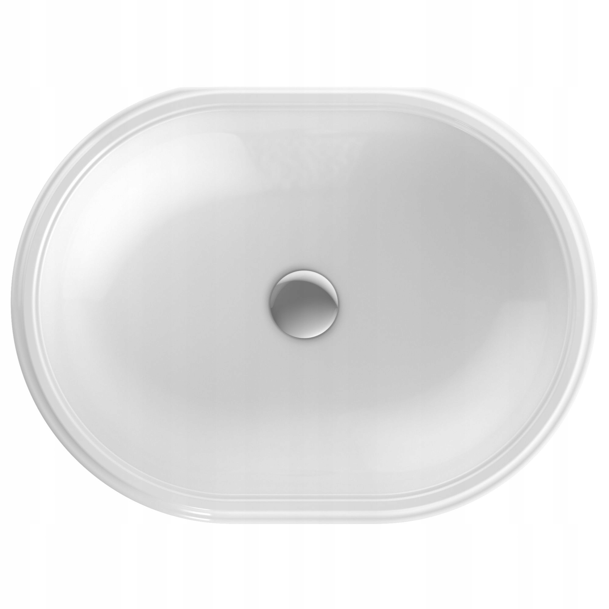Umývadlo - Undertop umývadlo OVAL 55x40 cm biely kruh