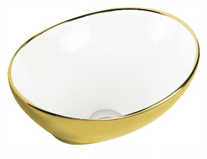 Asymetrické umývadlo -  Umývadlo KR-707 GOLD 41X33 OVAL OVALOP
