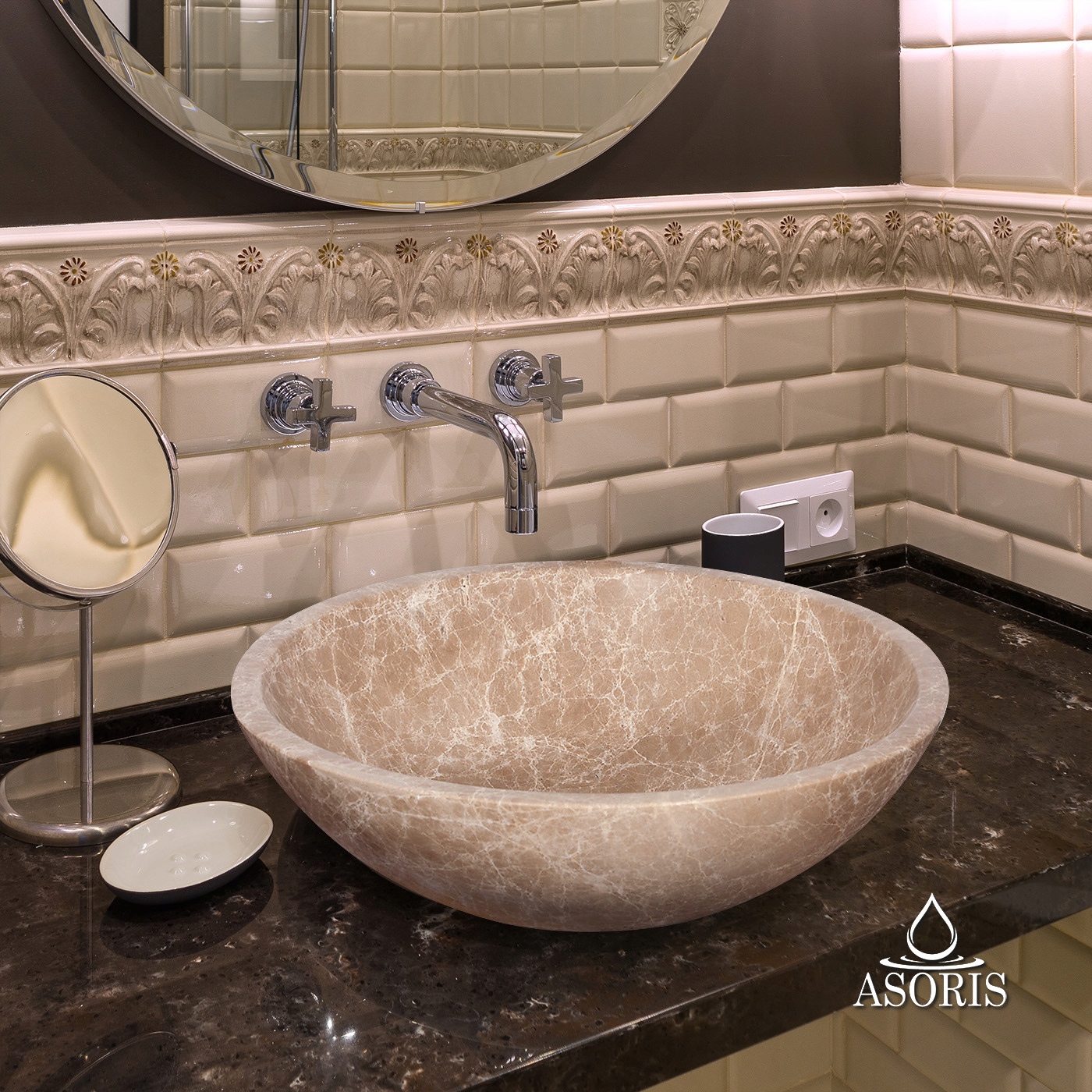 Umývadlo - Basin Kamienna Assoris / Marble TOPKAPI TM100_TR