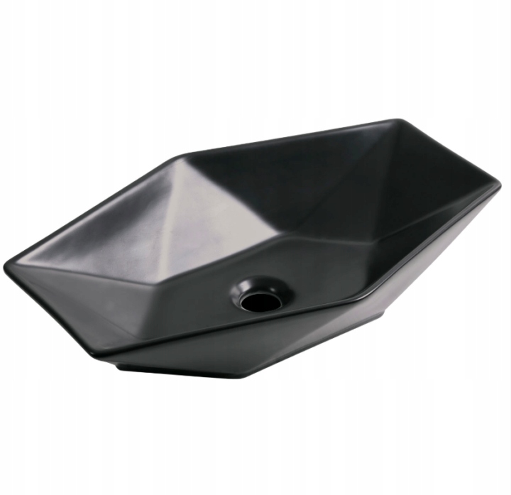 Asymetrické umývadlo -  KR-570 Black Half-Matrix.