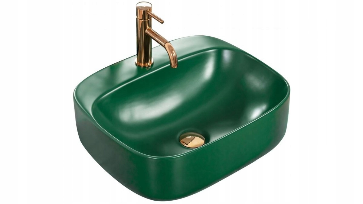 Umývadlo - Keramické umývadlo keramické Luiza Green Mat 50x4