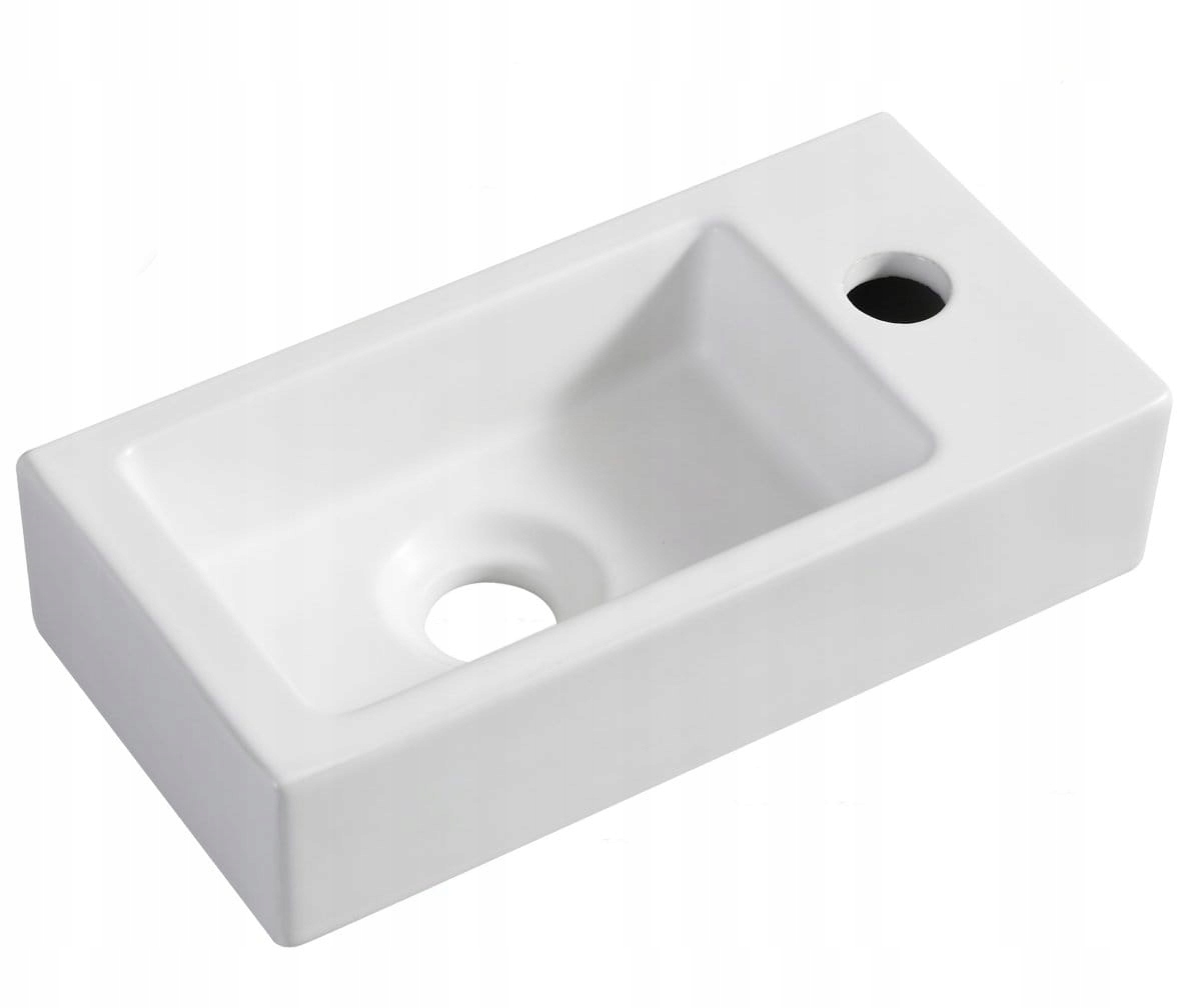Umývadlo - Malý 36x18cm XS Rhea Washbasin, Biely Matte, Right